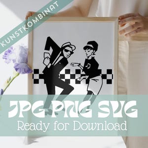 Tanzendes Paar DXF Svg Png Jpg Clipart für T Shirt Kleidung Patches für 60s Ska Rocksteady Skinhead Mod Rudeboy Fans für Cricut Silhouette