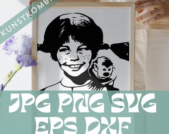 Cheeky Swede DXF Svg Png Jpg Clipart for T Shirt Clothing Michel Patches for Pipi Fans for Cricut Silhouette Lausemädchen Lausejung