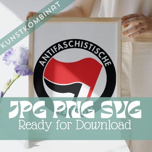 Antifa SVG PNG JPG Antifascistische Actie Vector Plotter Bestand LGBTQ Woke Links Clipart Punk Patch Antifa Logo