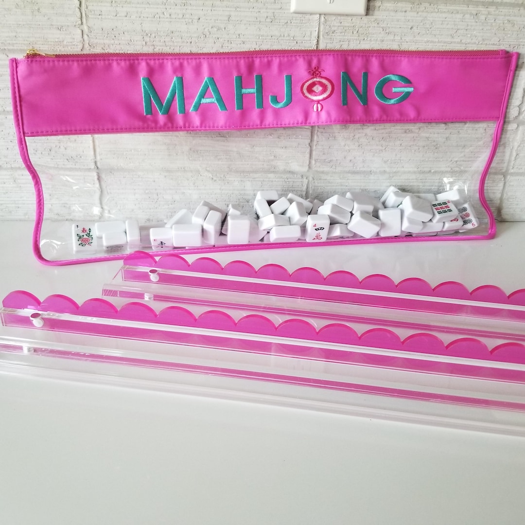 Scalloped Magnetic Acrylic Striking Magenta Mahjong Racks Set of 4 ...