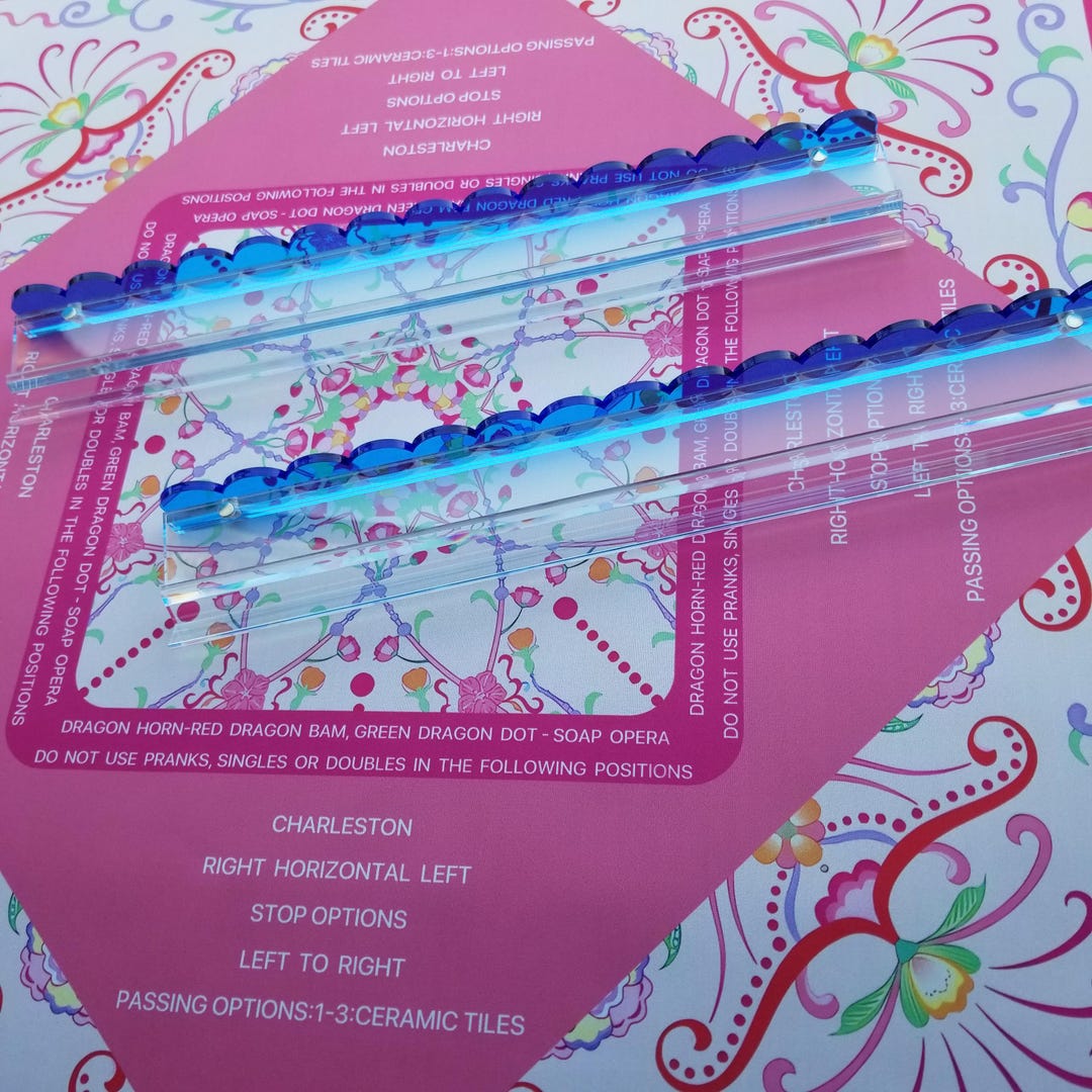 NEW STOCK! Scalloped Magnetic Acrylic Bold Blue Mahjong Racks Set of 4 ...