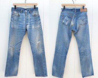 Vintage 1996 Levi 501, Vintage Levi's Jeans, 90's grunge jeans, Vintage distressed jeans, 90's distressed denim, Vintage Jeans, Levi's