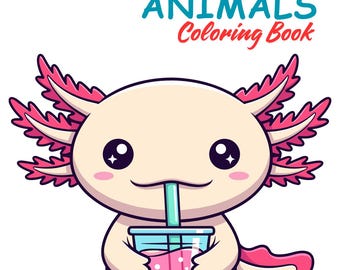 Kolorowanka Aksolotle | Strony ze sztuką zwierząt wodnych