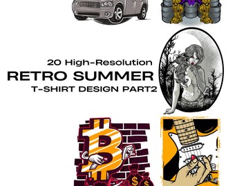 Pakiet projektów koszulek retro na lato, część 2
