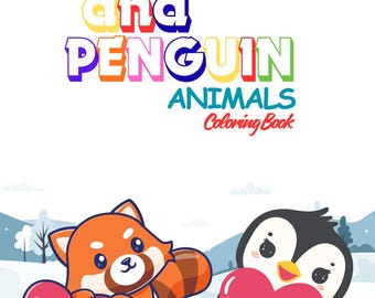 Kolorowanka z czerwoną pandą i pingwinem | 23 zabawne kolorowanki dla dzieci