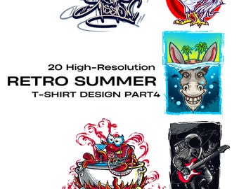 Pakiet projektów koszulek retro na lato, część 4