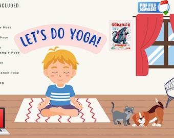Kids Yoga Poses Digital Flashcards