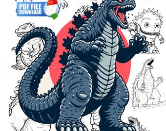 Kolorowanka Godzilla – cyfrowa (pdf)
