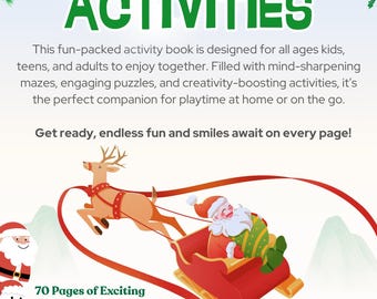 Świąteczne aktywności dla dzieci | 70 stron zabawnych gier i labiryntów
