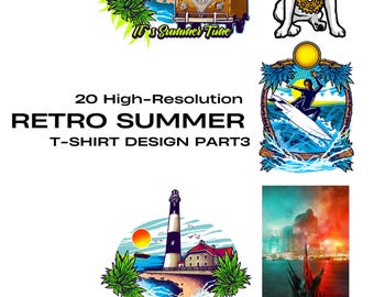 Pakiet projektów koszulek retro na lato, część 3