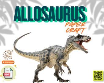 Allosaurus Paper Craft | Printable 3D Dinosaur Activity for Kids