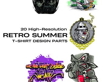 Pakiet projektów koszulek retro na lato, część 5
