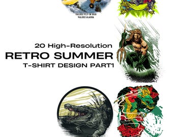 Pakiet projektów koszulek retro na lato, część 1
