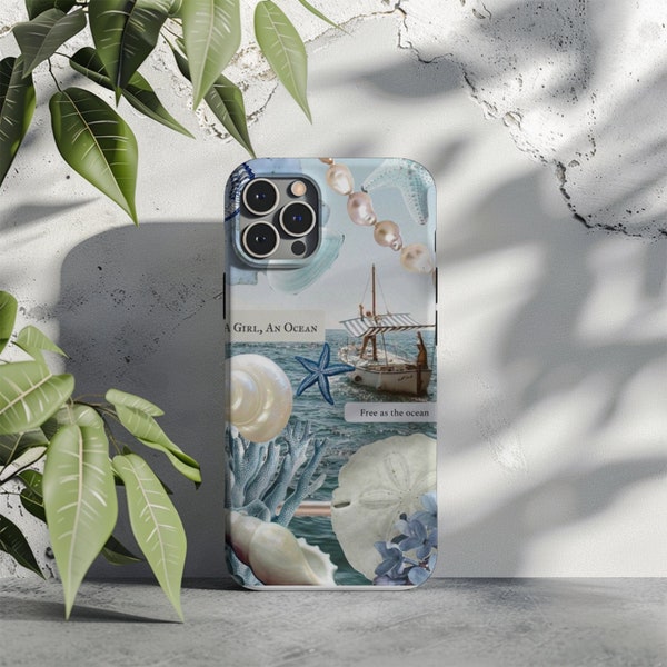 Phone Case iPhone 15 14 13 12 11 Pro Max Samsung Galaxy S22 S20 Ultra Lovely iPhone cases  Cute and Beachy Blue Coquette Collage Phone Case