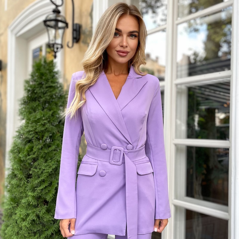 Purple Pant Suits for Women Etsy