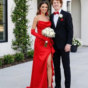 Red Dress With Double Slits - Etsy