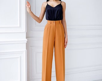 Mustard wide leg pants