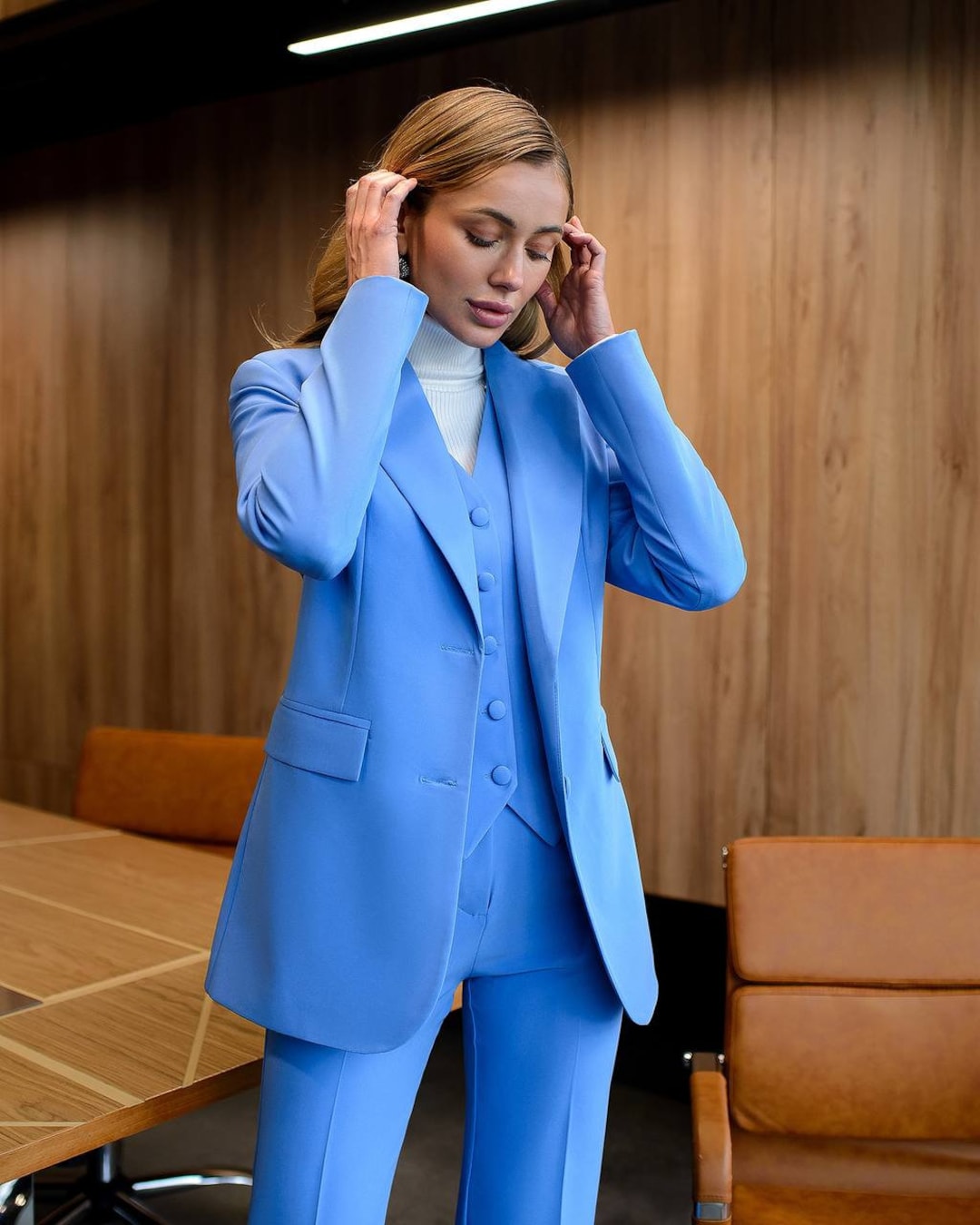 Blue Suit Womens Baby Blue Jacket Blue Suit Jacket Womens Contemporary Women's Notch Neck Suit
