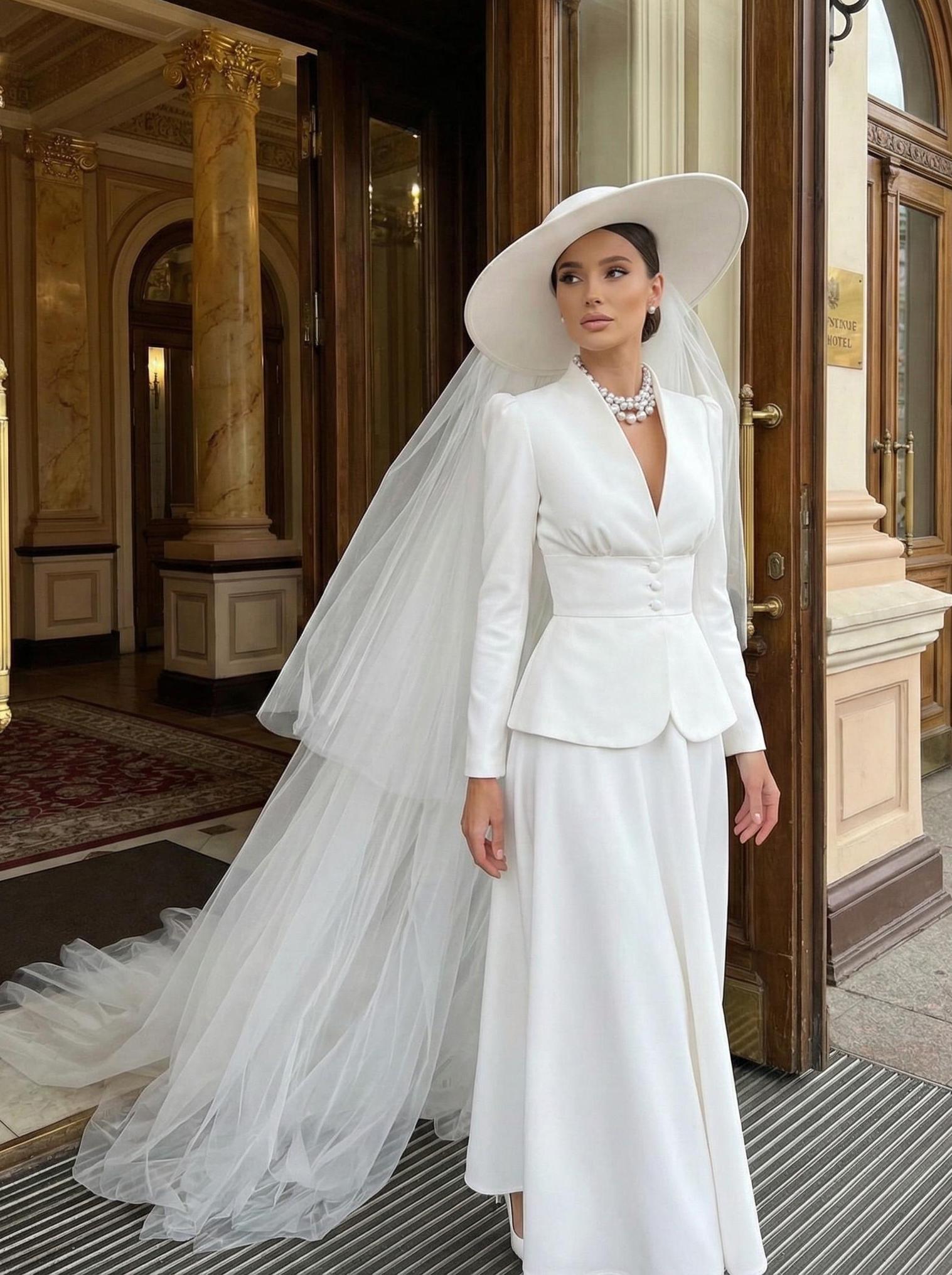 white dress with long sleeve White Long Sleeve Fit & Flare Cocktail Dress