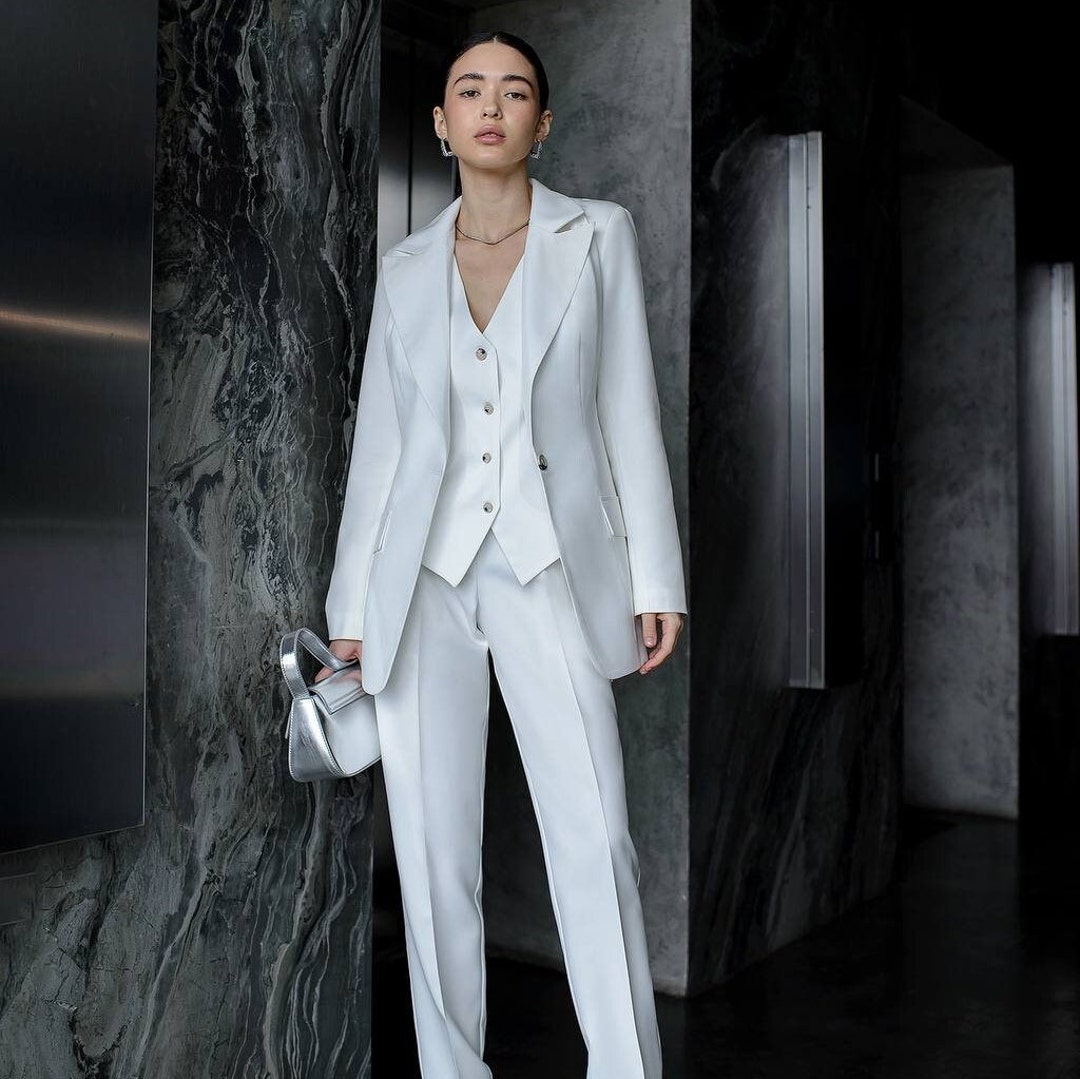 White Pantsuit Shoes To Wear With Women's Pant Suits Bridal