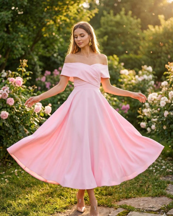 women's light pink off the shoulder dress ZAPAKA Women Blush Pink Long Bridesmaid Sheath Off the Shoulder Ruched  Satin Wedding Guest Dress with Slit main image 0