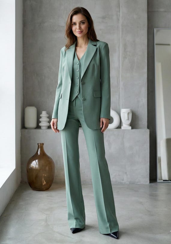 olive green dress pants for women NYDJ Women's Sadie Slim Pants in Avocado, Regular, Size: 4 main image 1