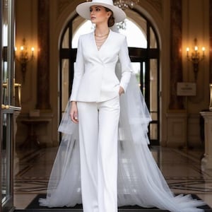 White Bridal Pant Suit - Etsy