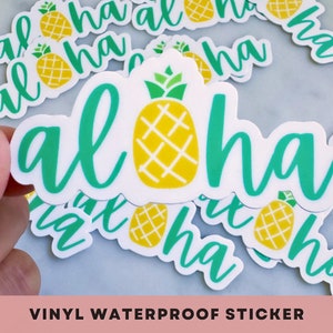 Aloha Sticker for water bottle Hawaii Souvenir Waterproof sticker Hawaii sticker aloha laptop sticker vinyl decal for water bottle pineapple