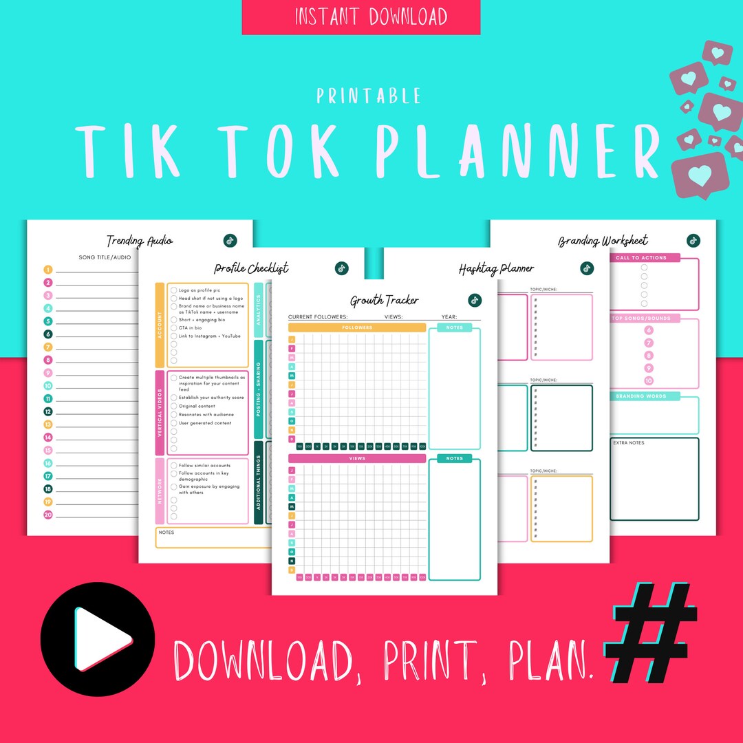 Tik Tok Planner Social Media Platform Planner Content Planner Etsy Tik Tok Planner Social Media Platform Planner Content Planner Etsy