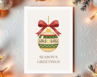 Whimsical Bauble Ornament Postcards Pack of 10 | Happy Holidays Post Card Stationery | Christmas Card Alternative
