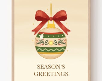 Whimsical Christmas Bauble Ornament  | Wall Art Printable