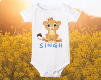 Singh Baby Onesie - Lion Cub, Punjabi Sikh Outfit