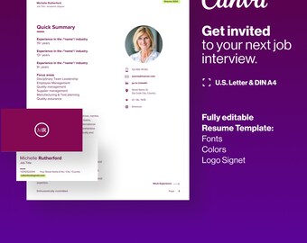 Szablony CV Canva C-Level Pack (CV i wizytówki)