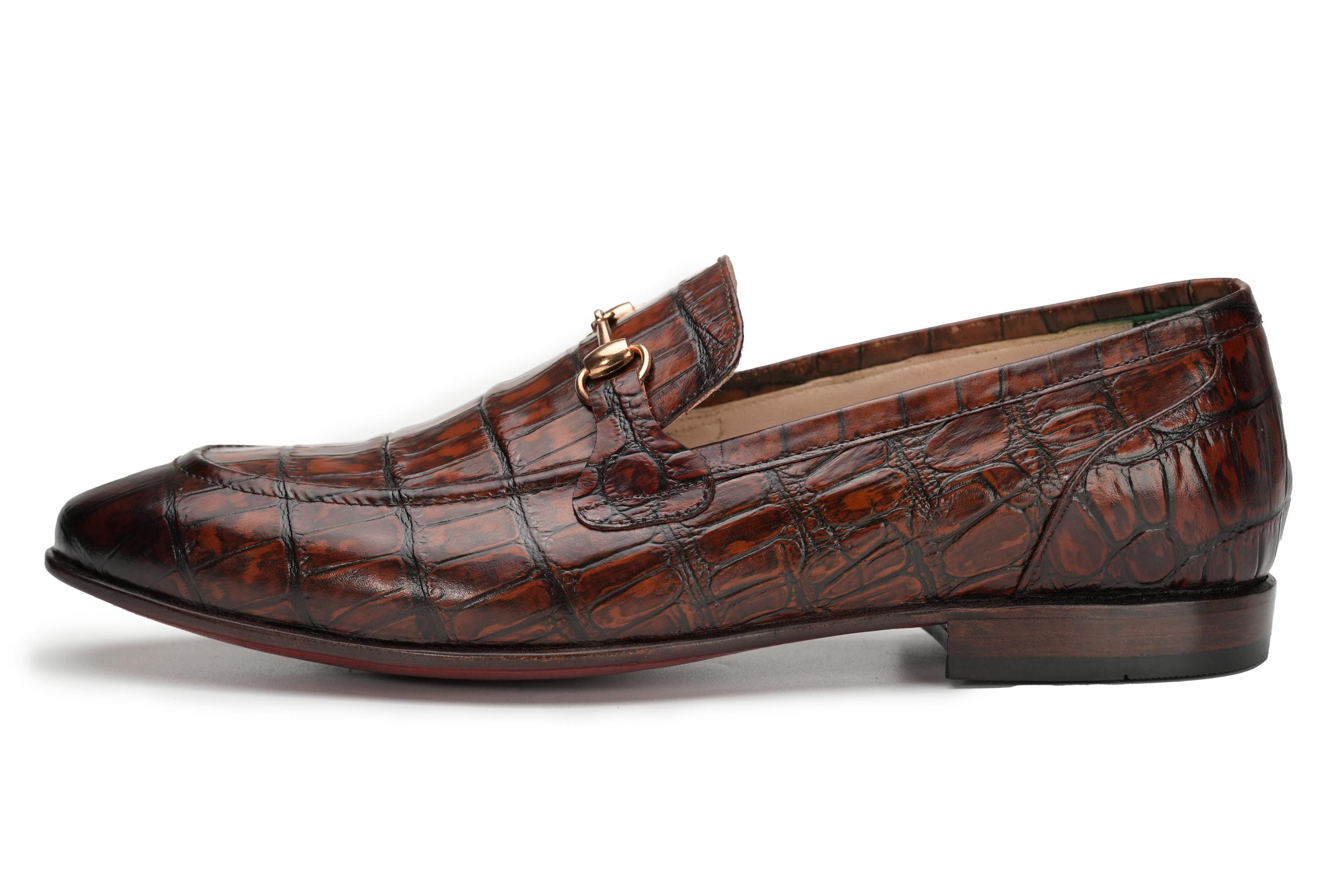 HORSEBIT LOAFER WITH FLOWER PRINT IN DARK BEIGE MONOGRAM JACQUARD FABRIC