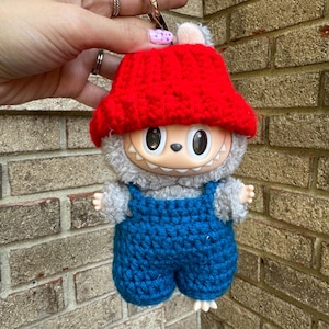 Labubu Overalls & Beanie Crochet Pattern Set: Amigurumi Doll Clothes (PDF Pattern)