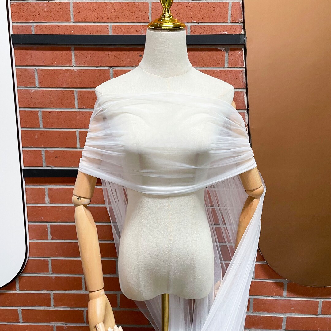 thumbnail image 2 of Long Bridal Wraps Jackets Wedding Capes Cloaks Women Shawls Rhinestones 2 of 12