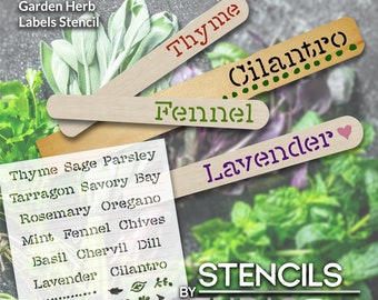Plantilla de etiqueta de hierbas para marcadores de jardín DIY - Tamaño seleccionado - Hecho en EE. UU. / Etiquetas de plantas fáciles para manualidades y pintura para el jardín del hogar / STCL6451