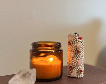Valentine’s Day sweet hearts and rose quarts luxury lighter case