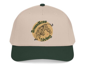 Boundless Living Tiger Retro Illustration Cap | Mid Profile Baseball Cap