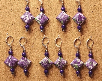 Rainflower Stone Earrings, Unique Gemstone Earrings, Gift for Her. Gemstone Jewelry