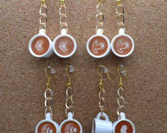 Adorable Latte or Cocoa Mug Earrings  - Sip in Style!