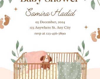 Editable Baby Shower Invitation Template
