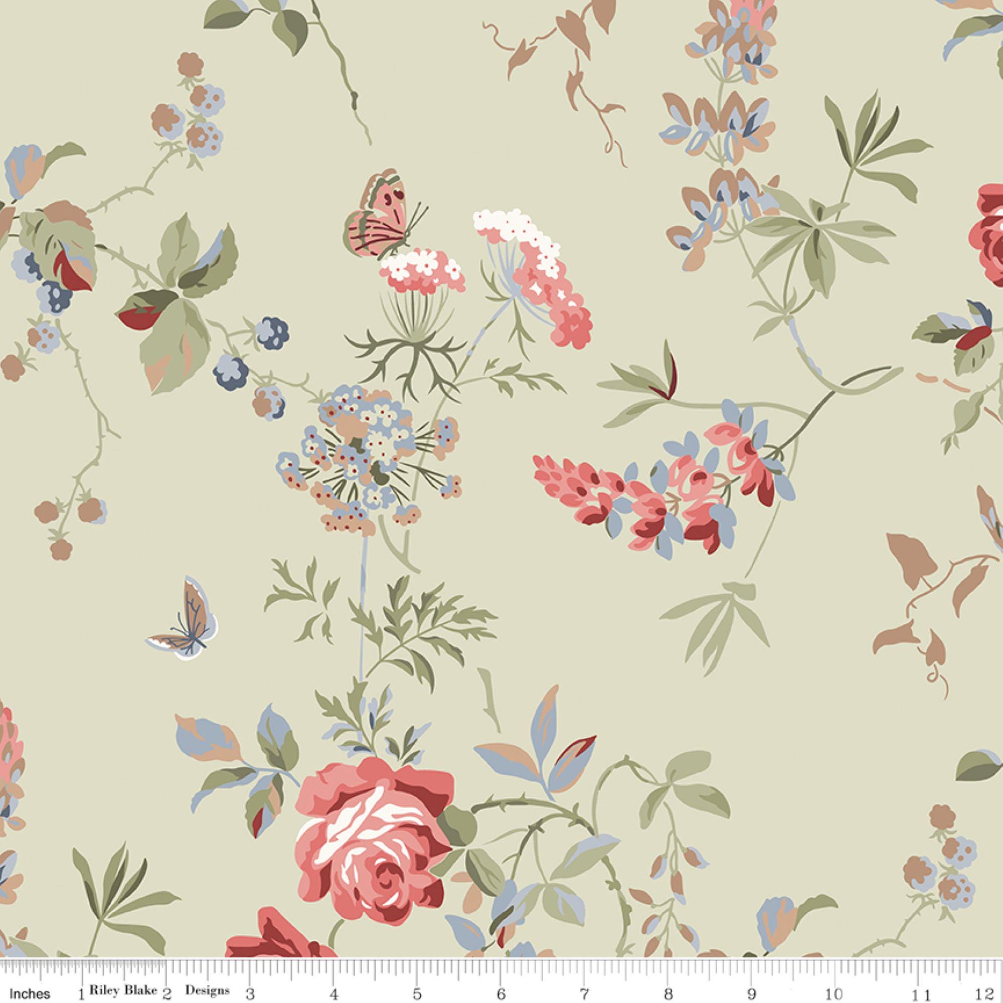 Green Floral Fabric