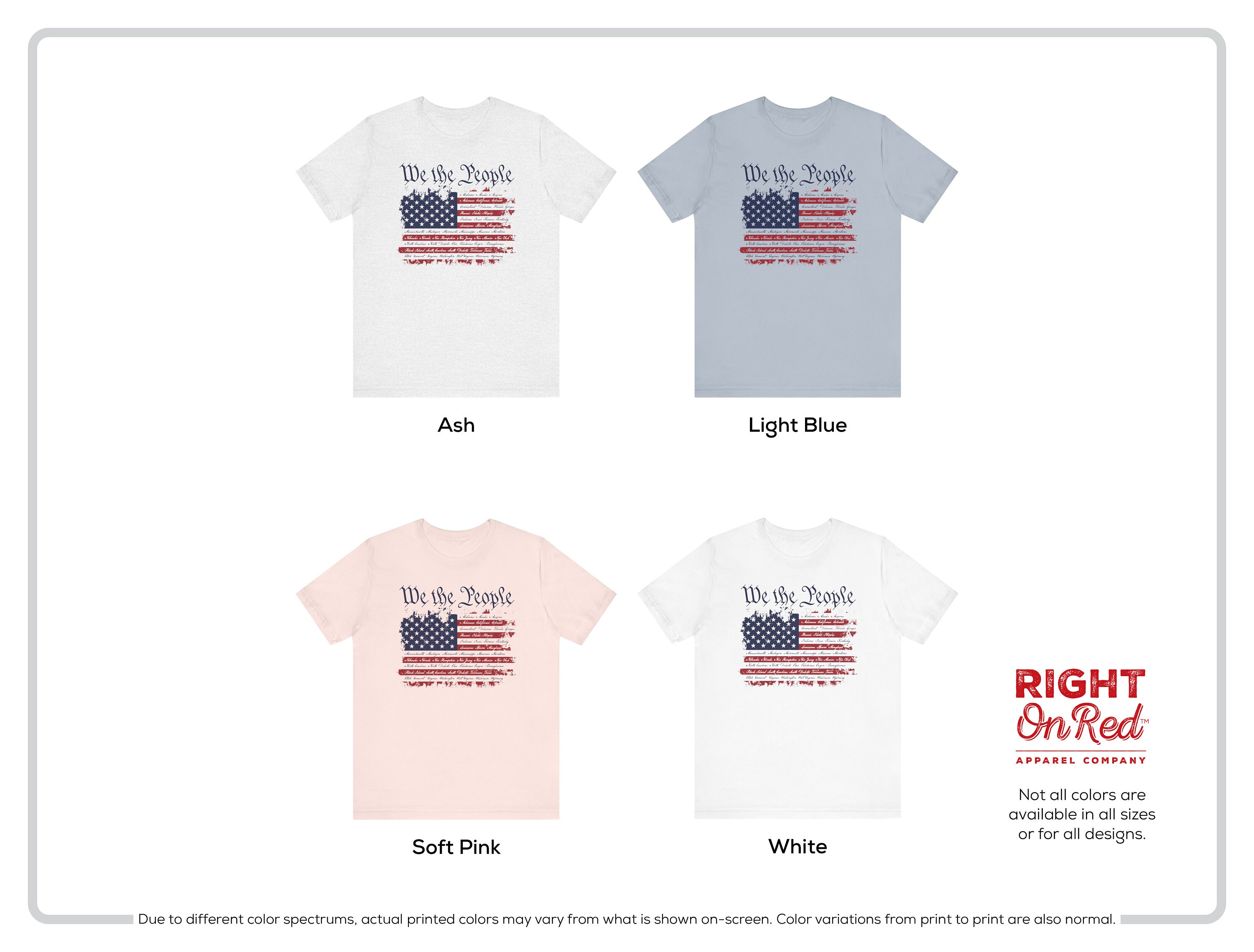 Maglietta "We The People", Maglietta Con Bandiera Americana, Maglietta Americana Da Donna, Maglietta USA Bella Canvas, Maglietta Patriottica Da Uomo, Maglietta Del 4 Luglio - Italia