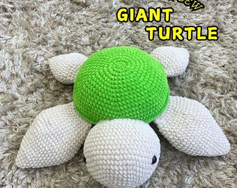 Schema per tartaruga gigante all'uncinetto, schema amigurumi, tartaruga marina gigante all'uncinetto, schema PDF, animale di peluche, regalo a forma di tartaruga, adatto ai principianti