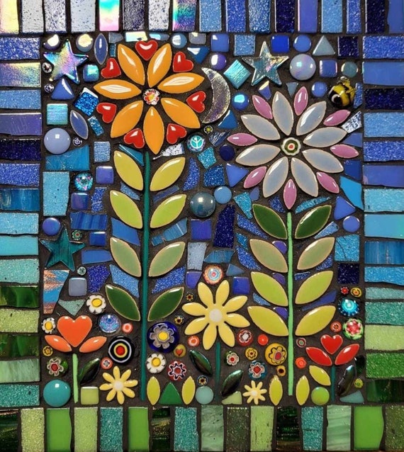Folkart mosaic kit. No cutting required. Suitable for beginners. Craft kit. Workshop in a box.