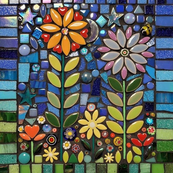 Folkart mosaic kit. No cutting required. Suitable for beginners. Craft kit. Workshop in a box.