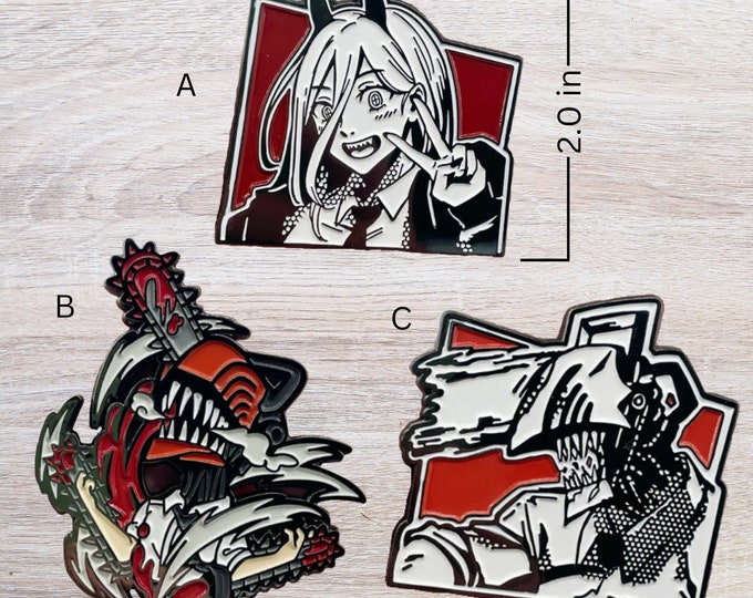 Chainsaw Man Anime Pin Power Etsy