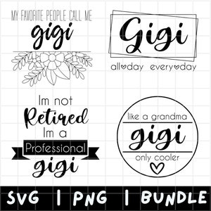 Gigi SVG Bundle, Gigi PNG Bundle, Creative Gigi Designs for Crafting & DIY Projects