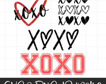 Xoxo Valentine's Day SVG PNG Bundle, Digital Download for Crafting & DIY Project